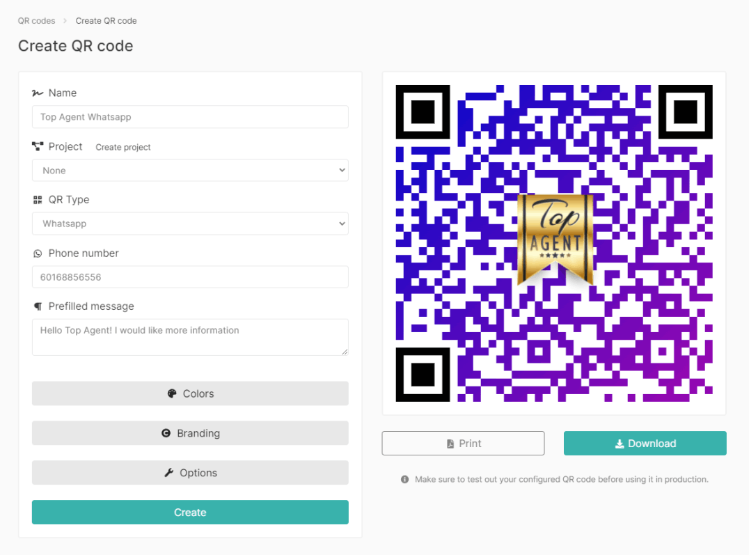 QR Code Top Agent